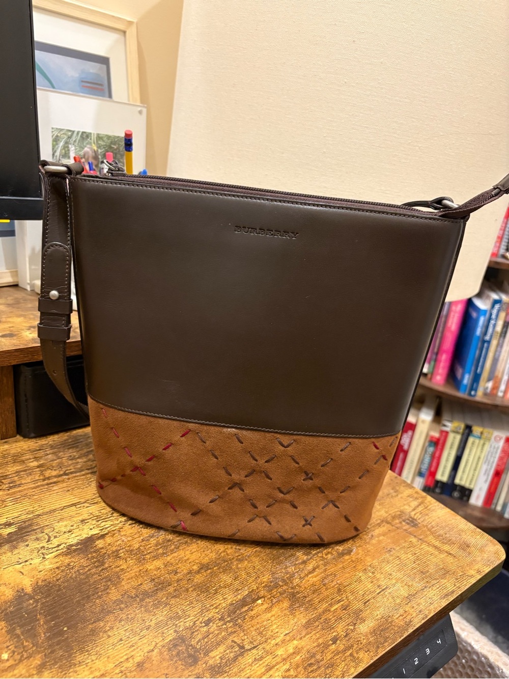 Burberry shoulder bag - suede and leather